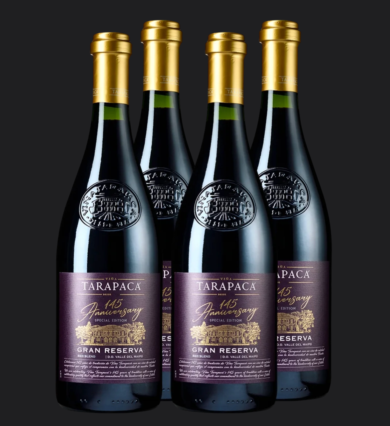 Pack 4 Vinos Anniversary 145 SE Gran Reserva 2019 casa Viña Tarapacá