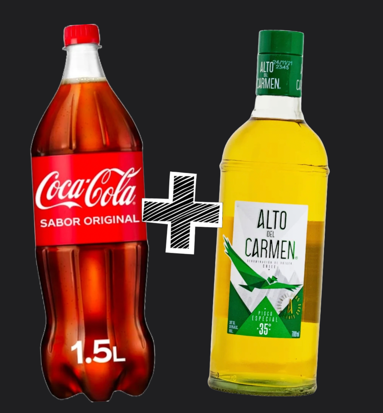 Piscola Alto del Carmen 35º + CocaCola 1,5L