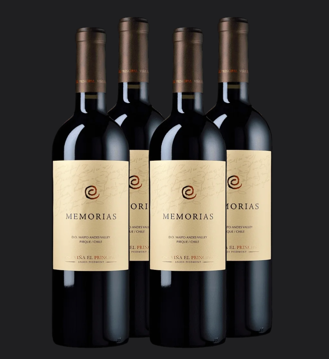 Pack 4 Vinos Memorias 2018 casa Viña El Principal